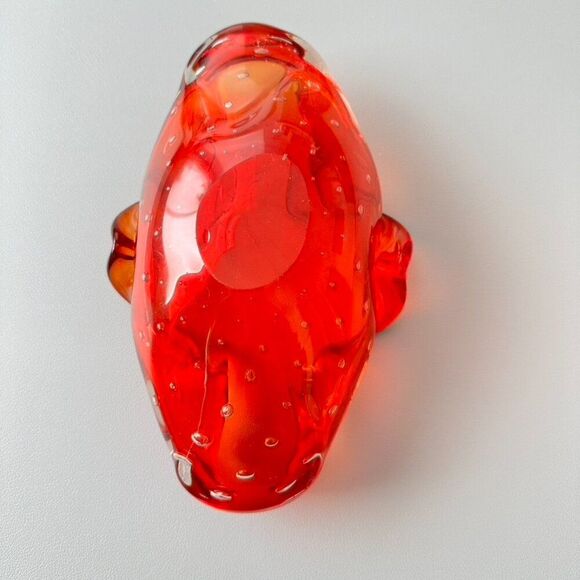 Vintage Mid Century Orange Glass Bowl trinket Dish - Picture 9 of 11